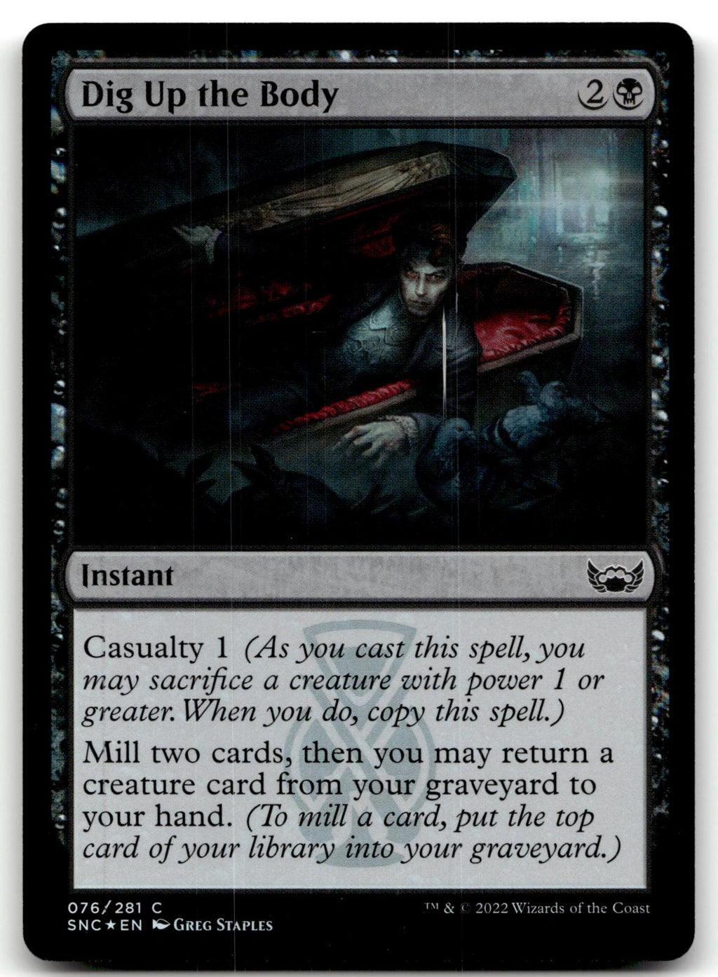 Dig Up the Body 76 Common Streets of New Capenna Magic: The Gathering Foil NM