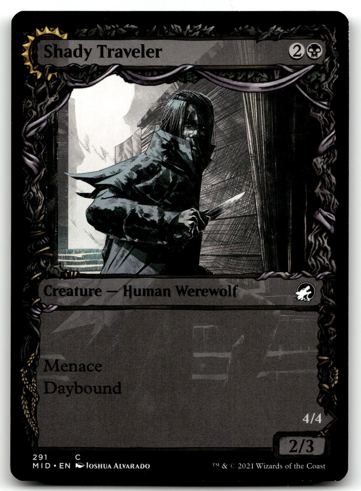 Shady Traveler // Stalking Predator (Showcase) 291 Innistrad: Midnight Hunt Magic: The Gathering NM