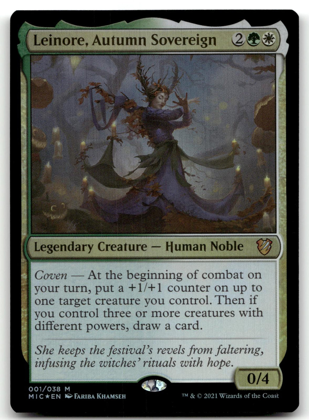 Leinore, Autumn Sovereign (Display Commander) - Thick Stock 1 Commander: Innistrad: Midnight Hunt Magic: The Gathering Foil NM