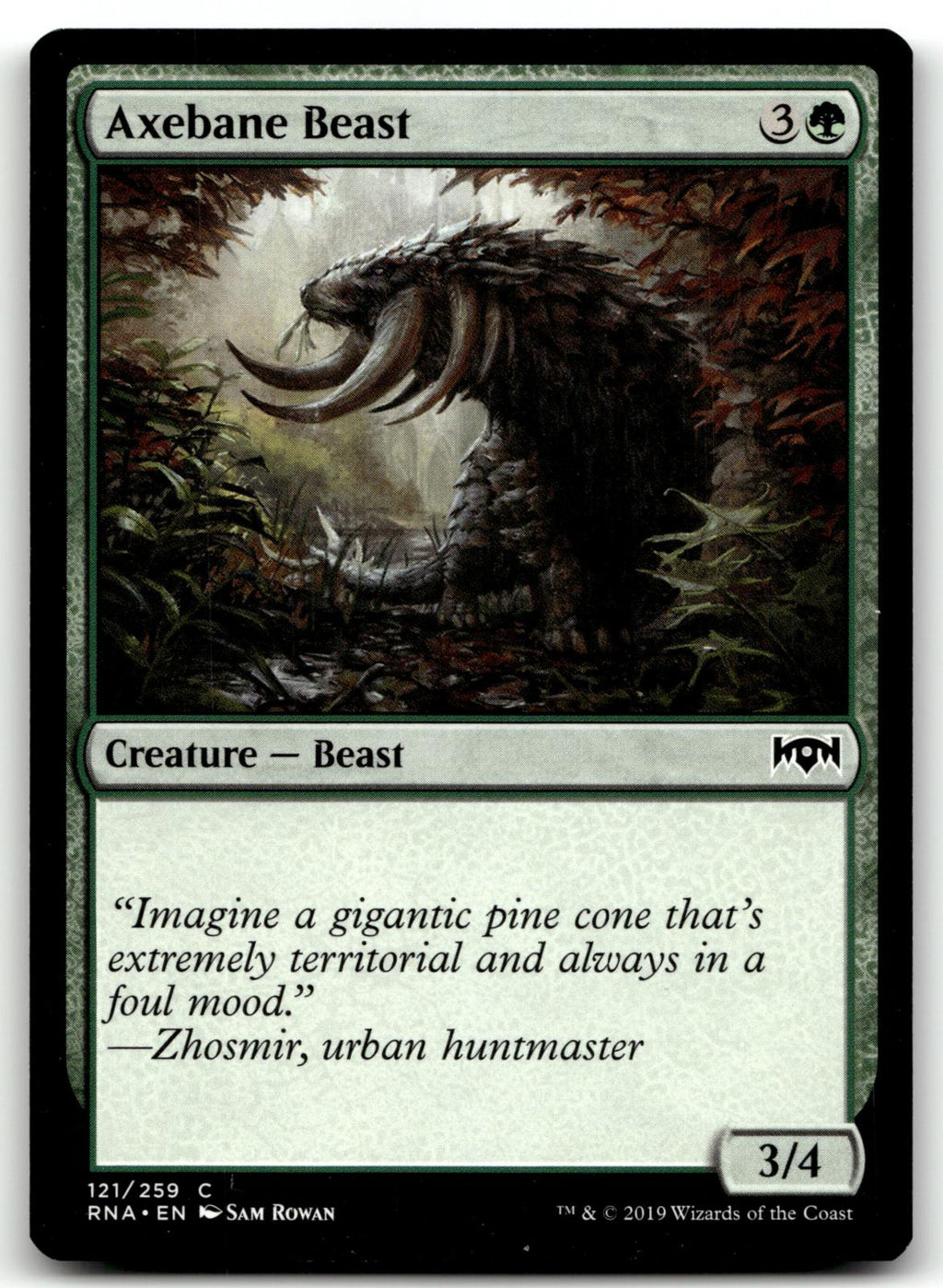 Axebane Beast 121 Common Ravnica Allegiance Magic: The Gathering Near Mint