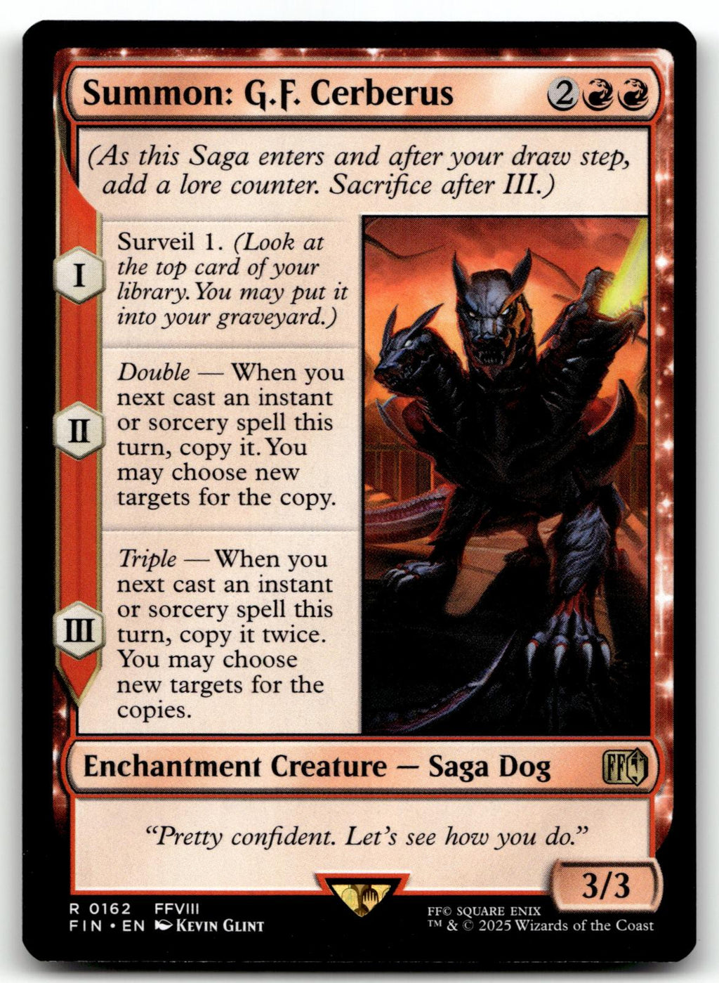 Summon: G.F. Cerberus 162 Rare FINAL FANTASY Magic: The Gathering Near Mint