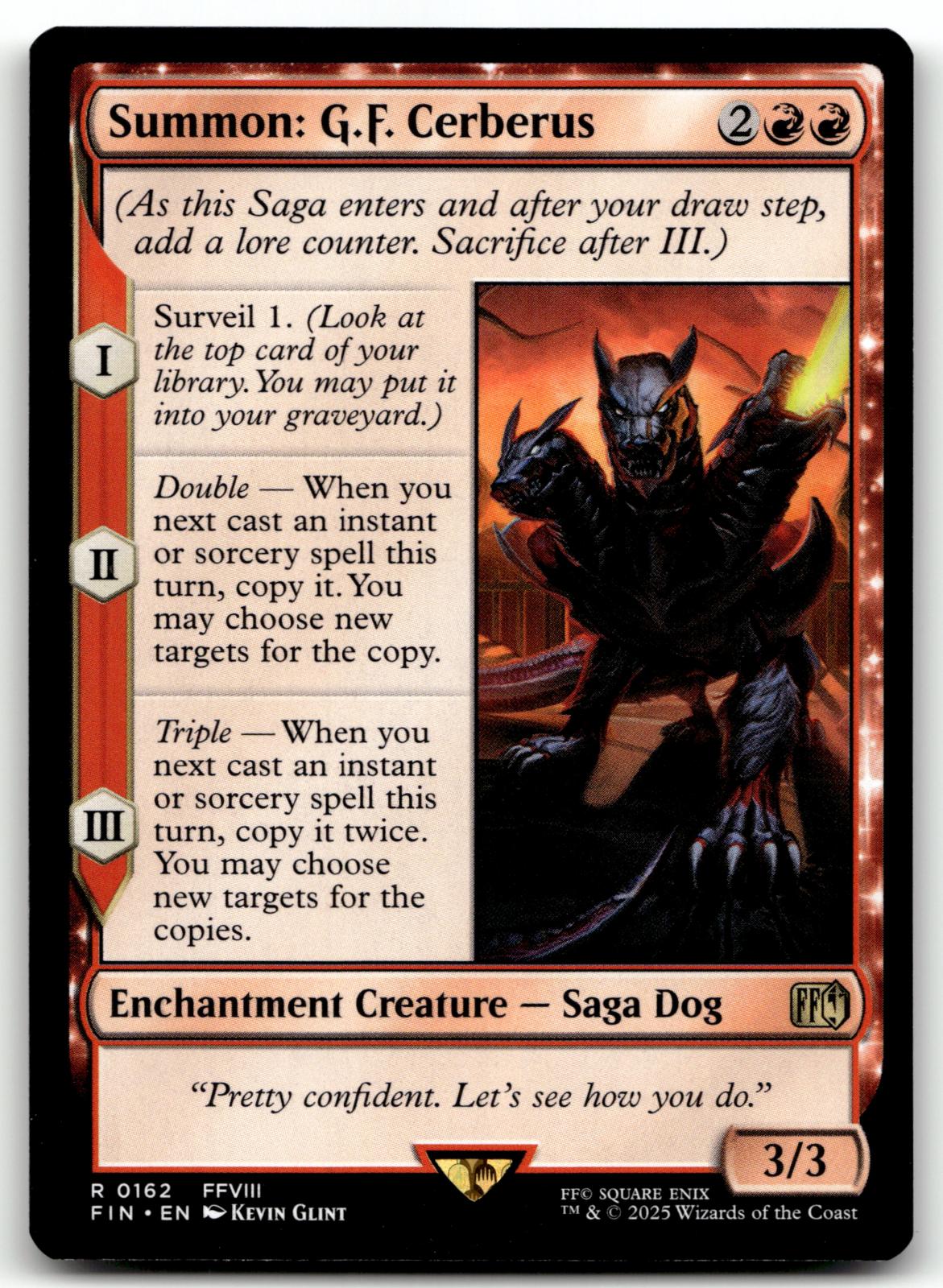 Summon: G.F. Cerberus 162 Rare FINAL FANTASY Magic: The Gathering Near Mint