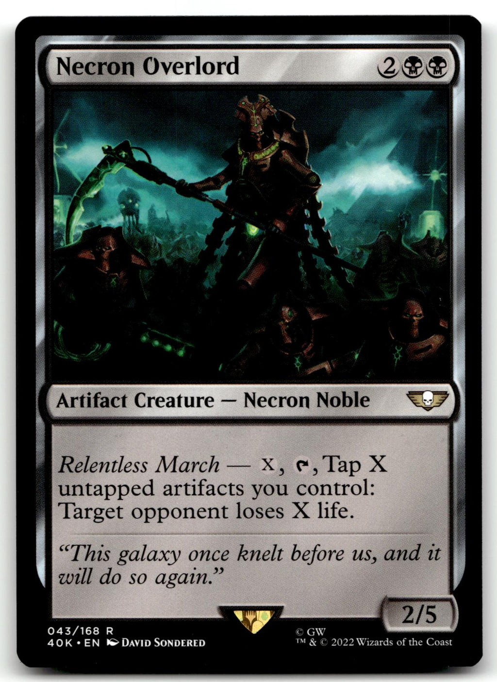 Necron Overlord 43 Universes Beyond: Warhammer 40,000 Magic: The Gathering NM