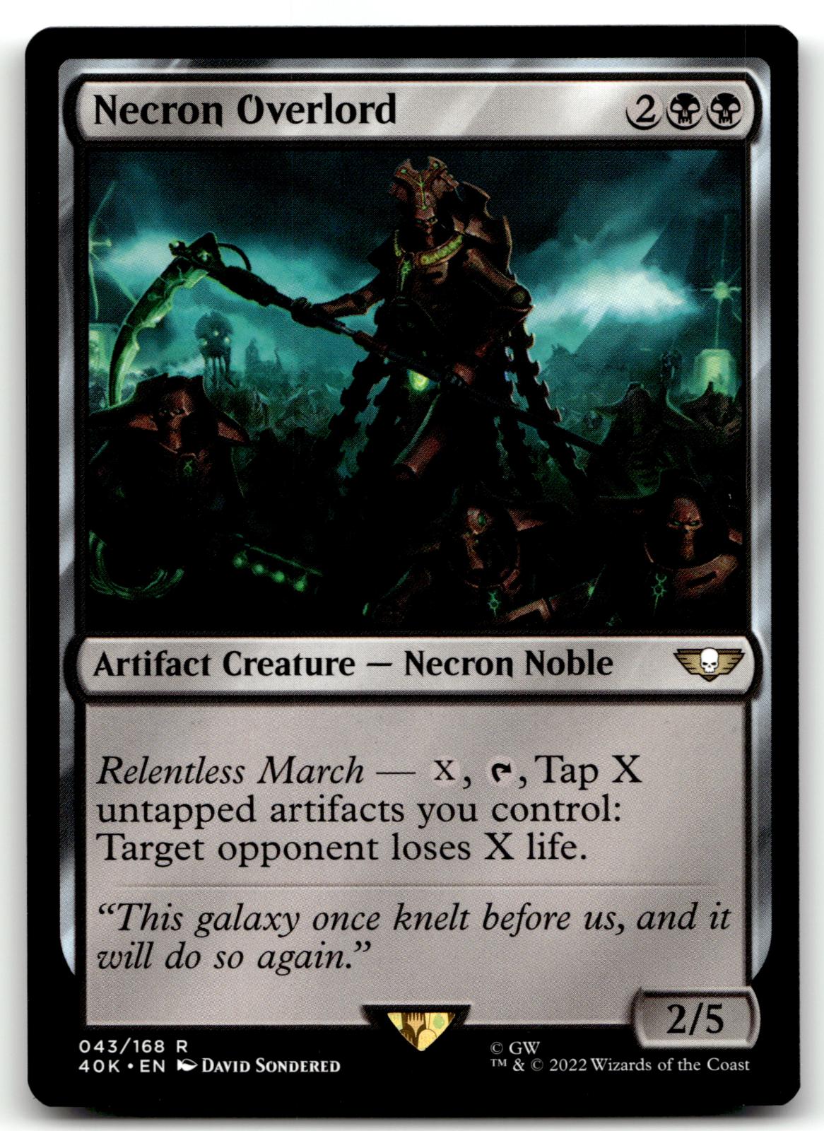 Necron Overlord 43 Universes Beyond: Warhammer 40,000 Magic: The Gathering NM