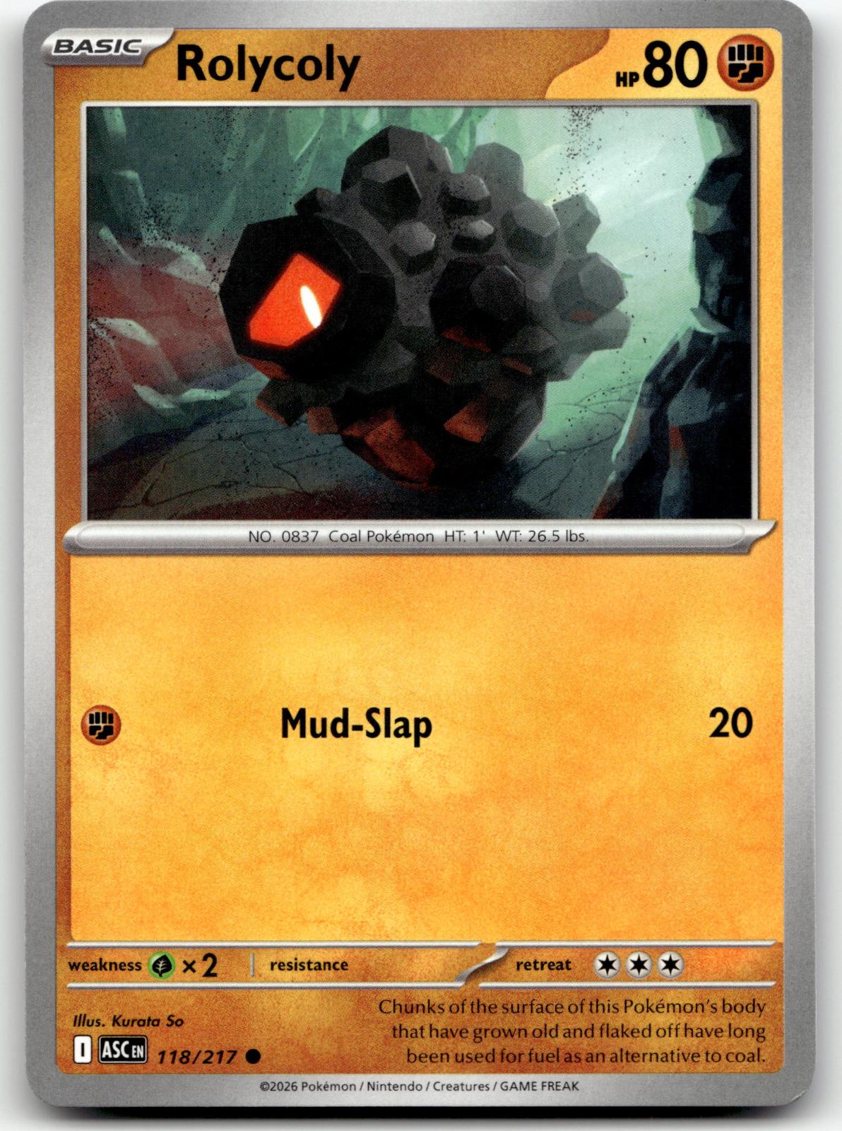 Rolycoly 118/217 Common Ascended Heroes Pokemon Near Mint