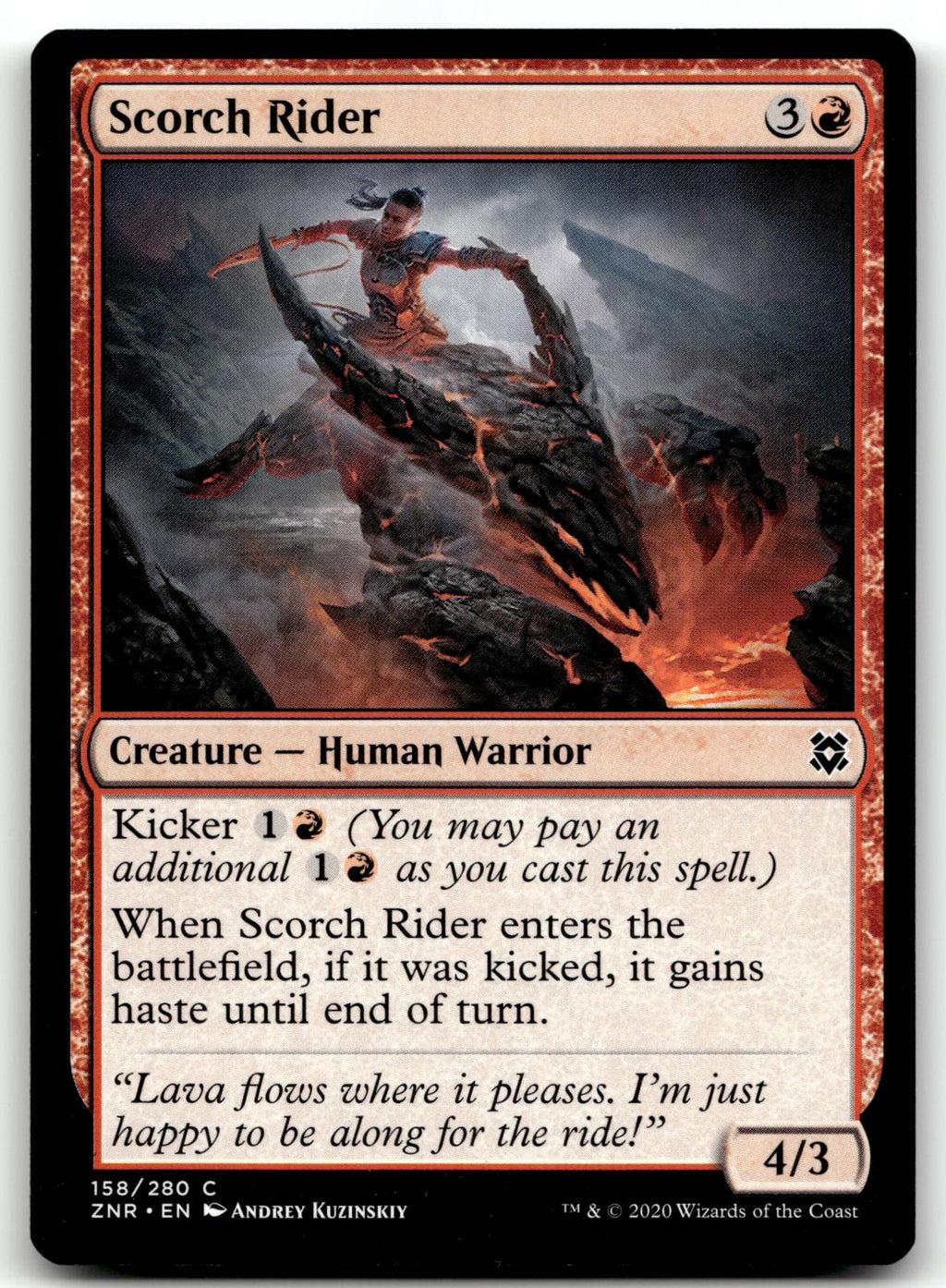 Scorch Rider 158 Common Zendikar Rising Magic: The Gathering Near Mint