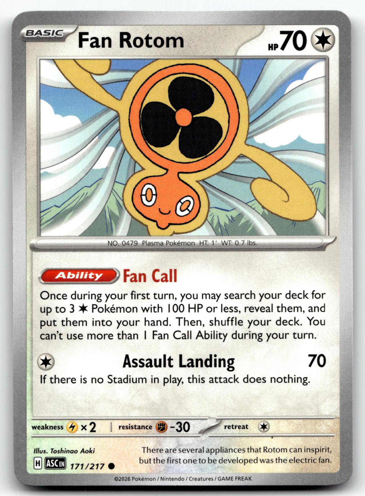 Fan Rotom 171/217 Common Ascended Heroes Pokemon Near Mint
