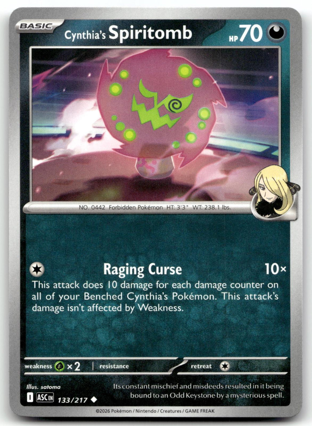 Cynthia's Spiritomb 133/217 Uncommon Ascended Heroes Pokemon Near Mint