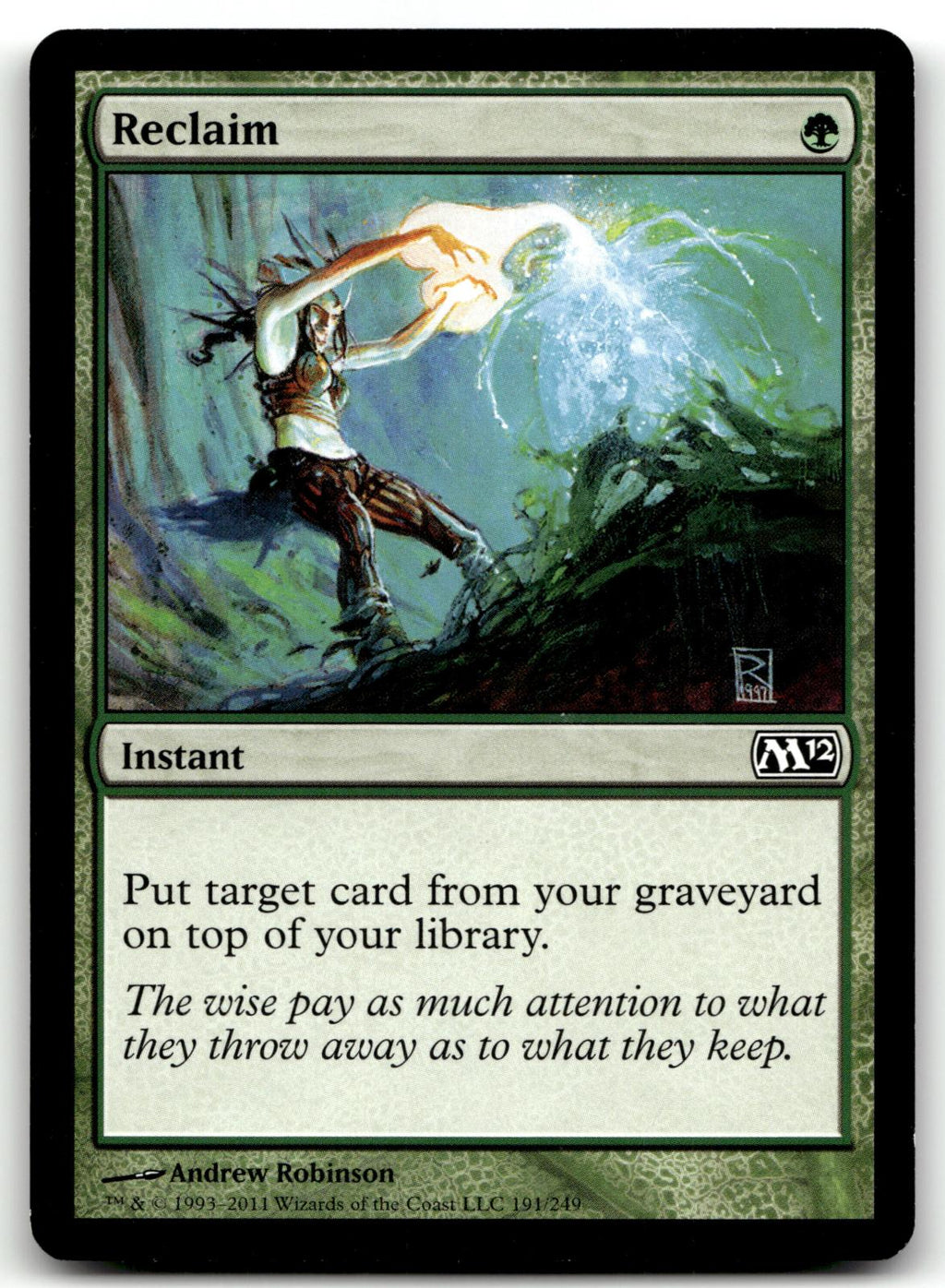 Reclaim 191 Common Magic 2012 (M12) Magic: The Gathering Near Mint