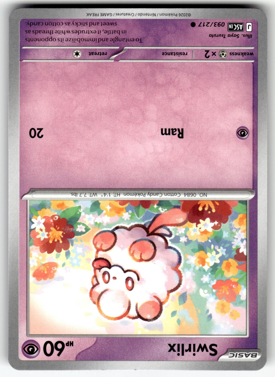 Swirlix 093/217 Common Ascended Heroes Pokemon Near Mint