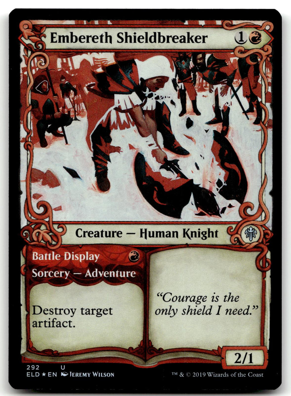 Embereth Shieldbreaker (Showcase) 292 Throne of Eldraine Magic: The Gathering Foil NM