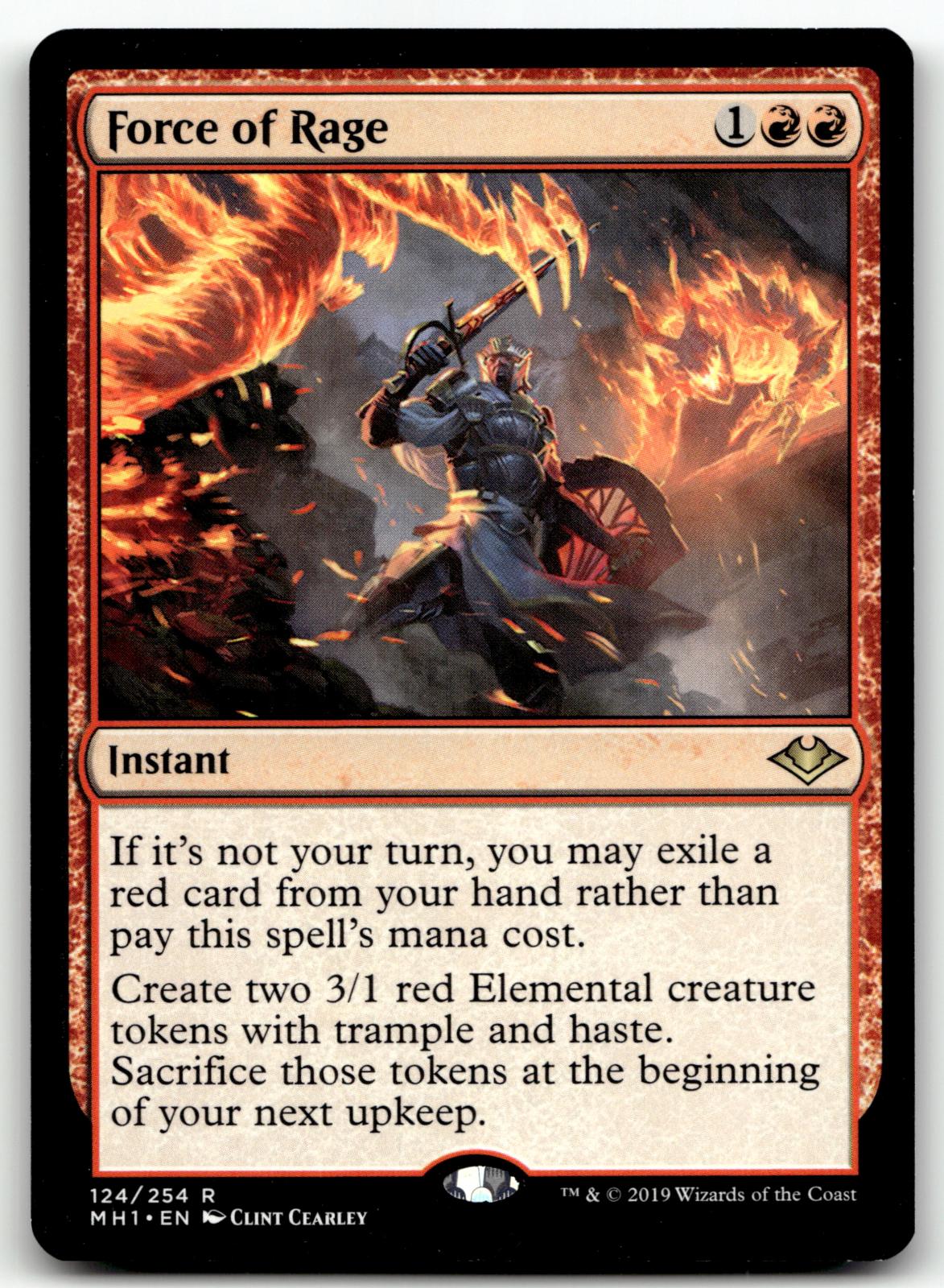 Force of Rage 124 Rare Modern Horizons Magic: The Gathering Near Mint