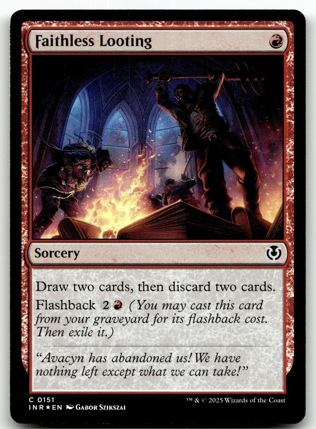 Faithless Looting 151 Common Innistrad Remastered Magic: The Gathering Foil NM