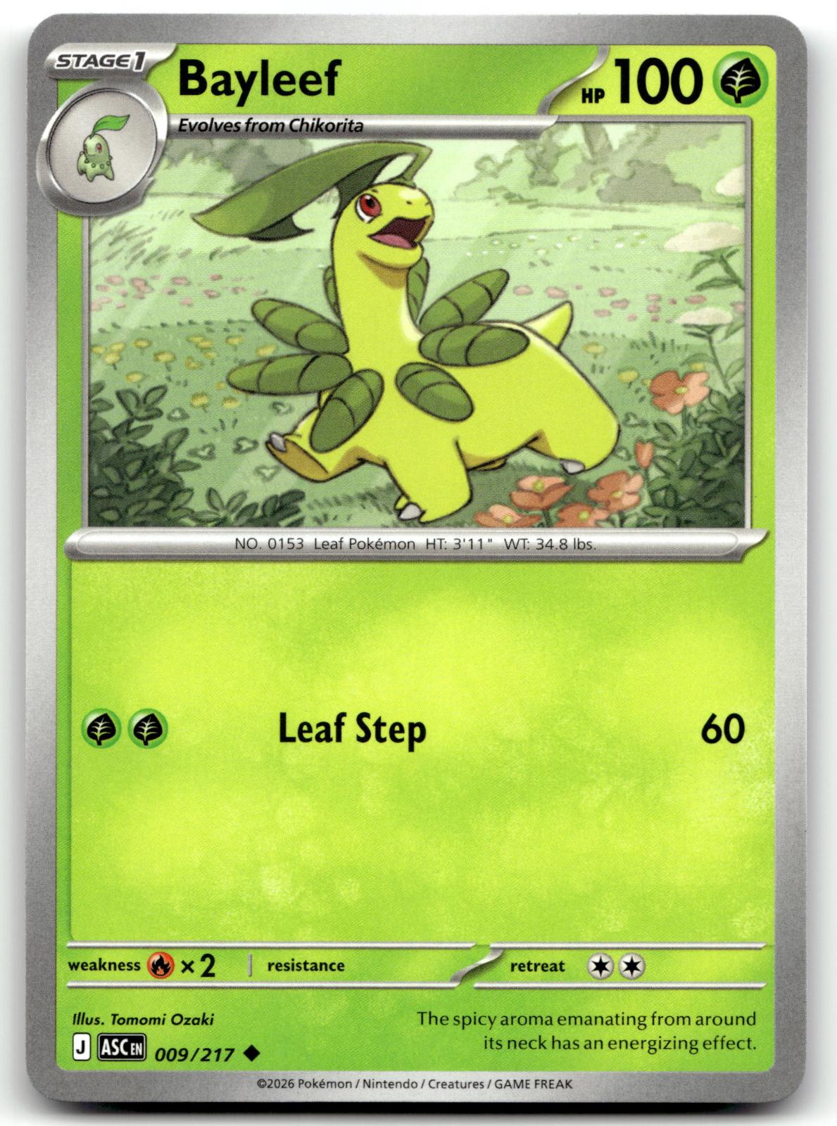Bayleef 009/217 Uncommon Ascended Heroes Pokemon Near Mint