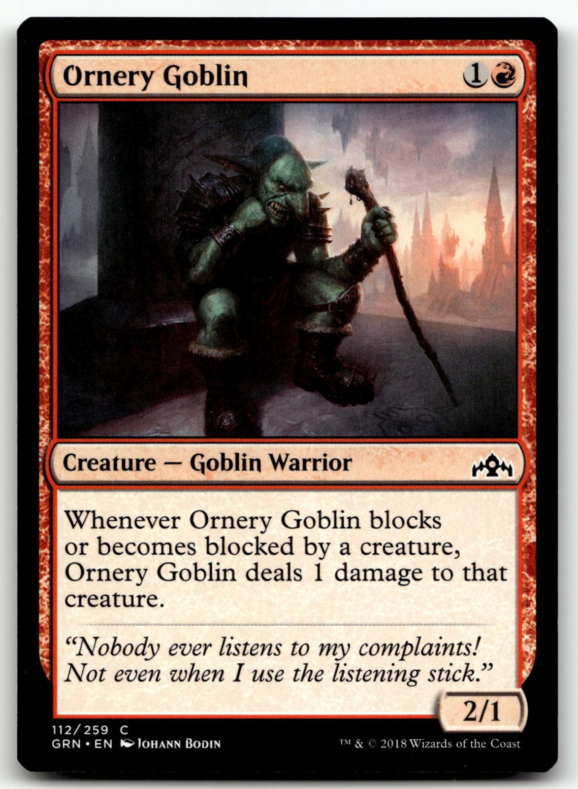 Ornery Goblin 112 Common Guilds of Ravnica Magic: The Gathering Near Mint