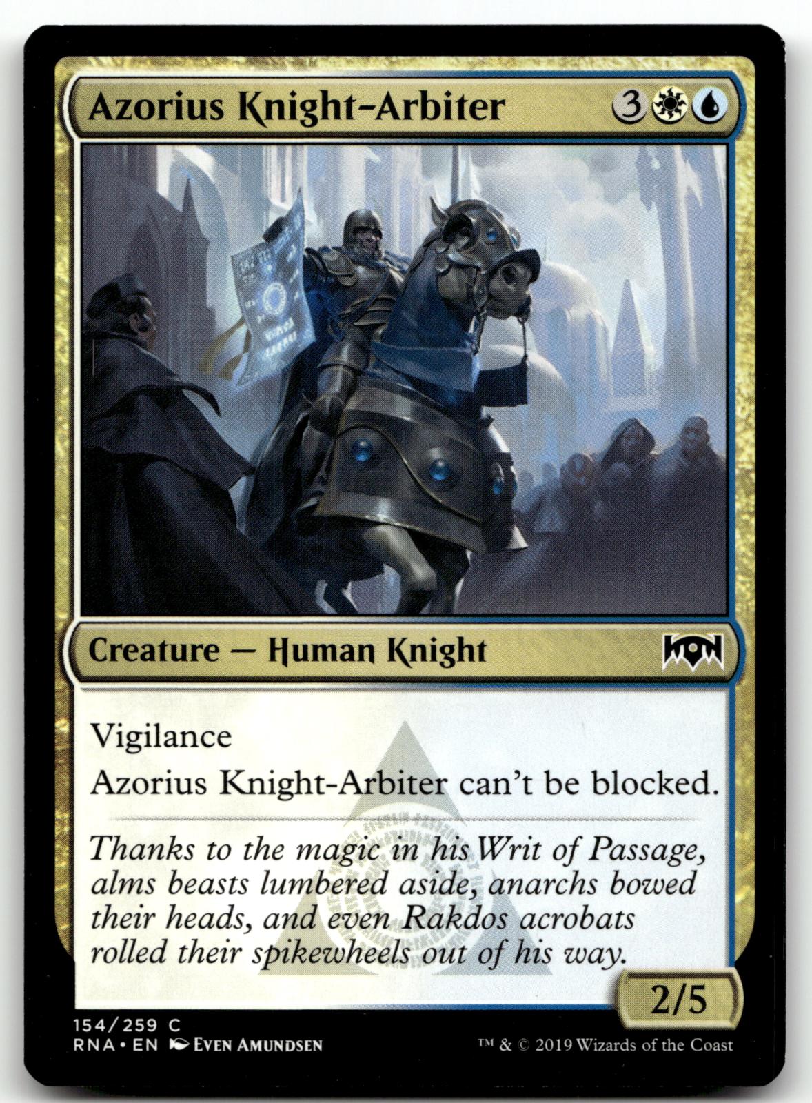 Azorius Knight-Arbiter 154 Common Ravnica Allegiance Magic: The Gathering NM