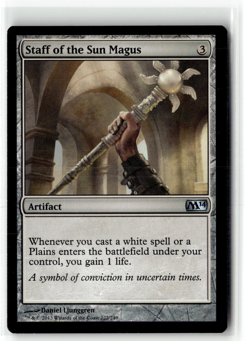 Staff of the Sun Magus 222 Uncommon Magic 2014 (M14) Magic: The Gathering NM