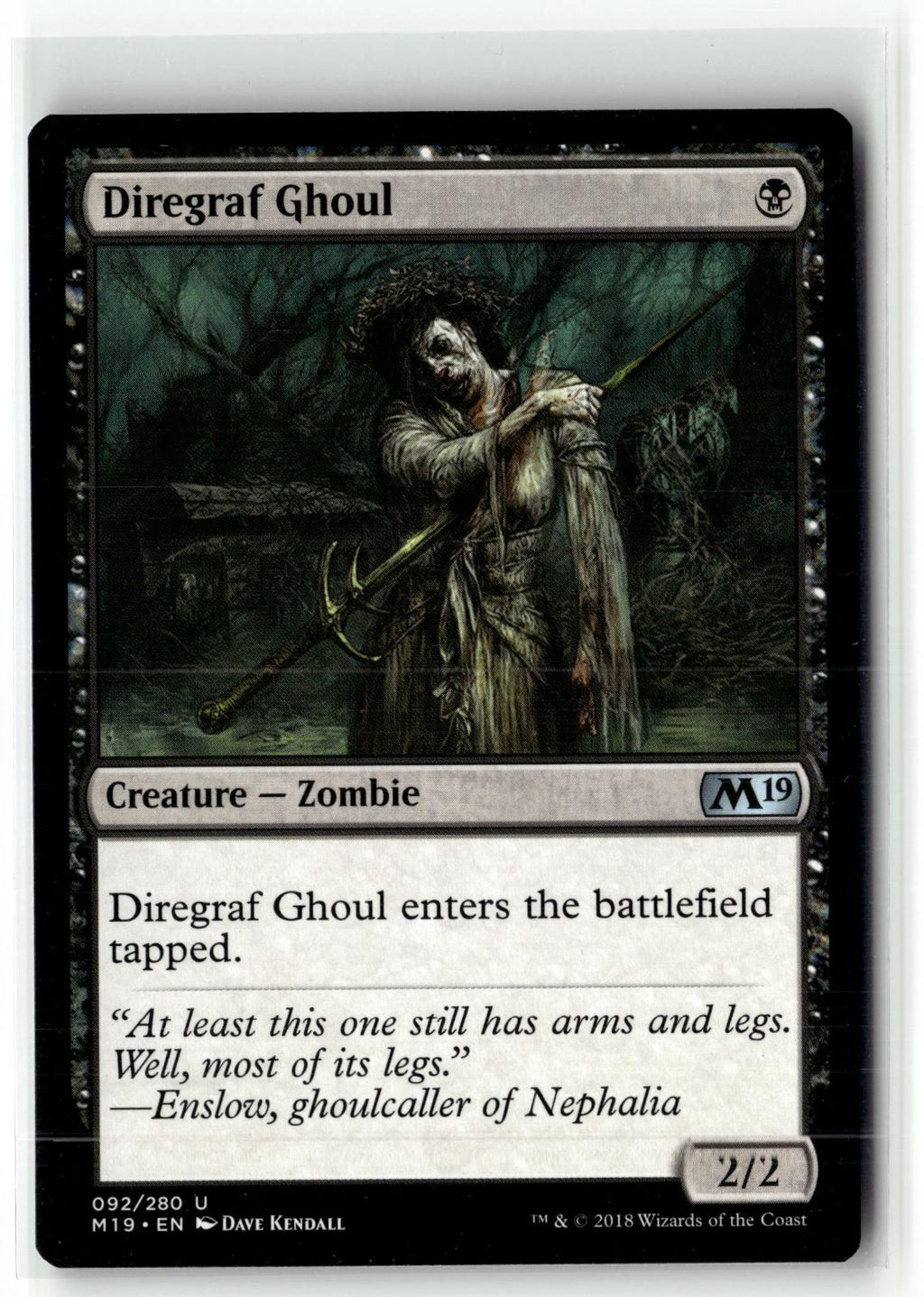 Diregraf Ghoul 92 Uncommon Core Set 2019 Magic: The Gathering Near Mint