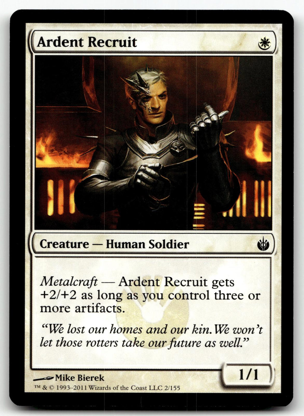 Ardent Recruit 2 Common Mirrodin Besieged Magic: The Gathering Near Mint