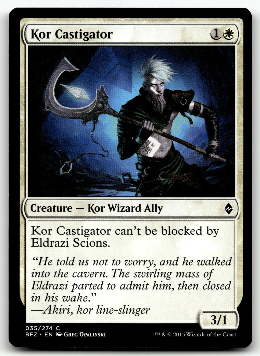 Kor Castigator 35 Common Battle for Zendikar Magic: The Gathering Near Mint