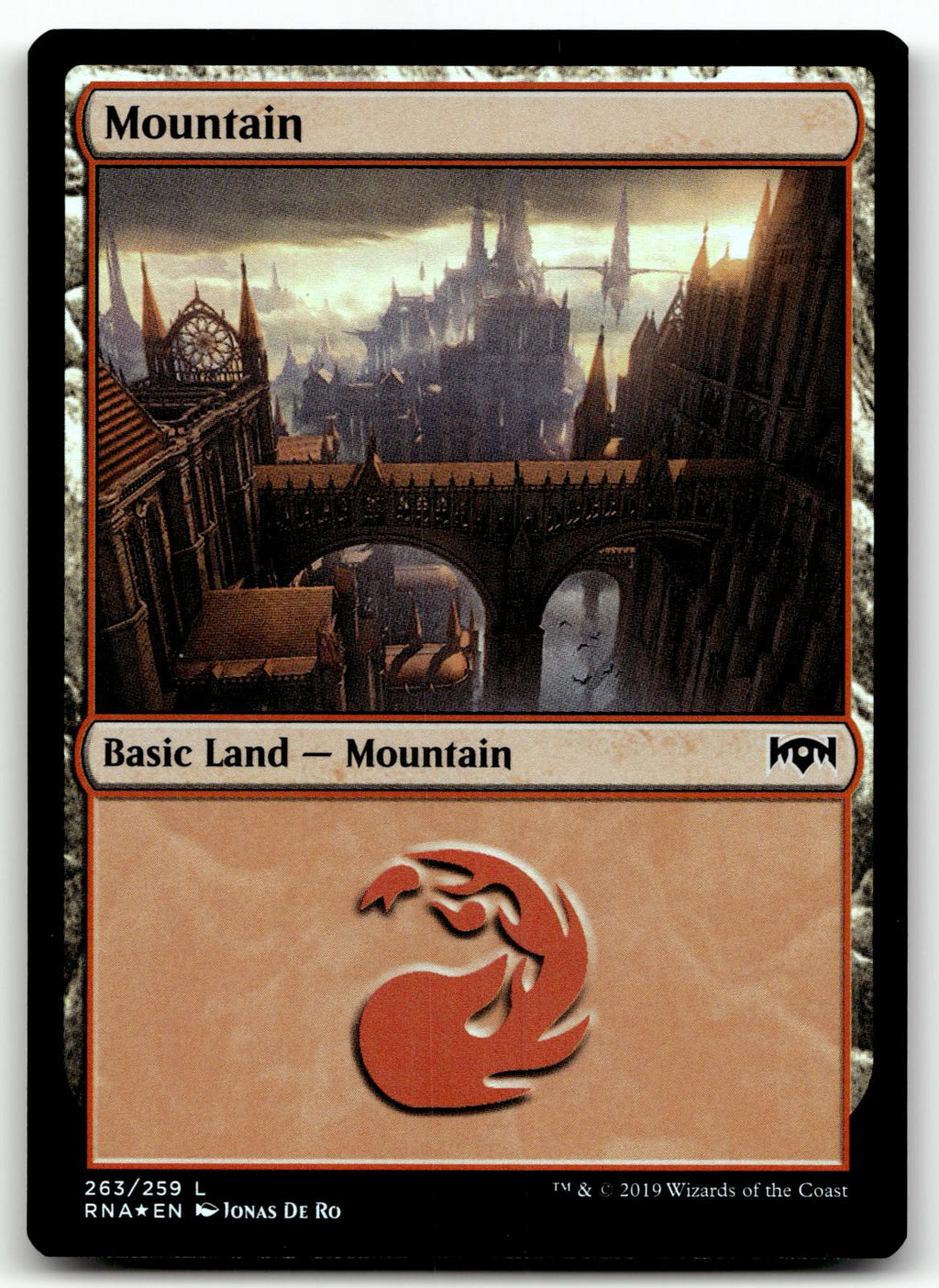 Mountain 263 Land Ravnica Allegiance Magic: The Gathering Foil Near Mint
