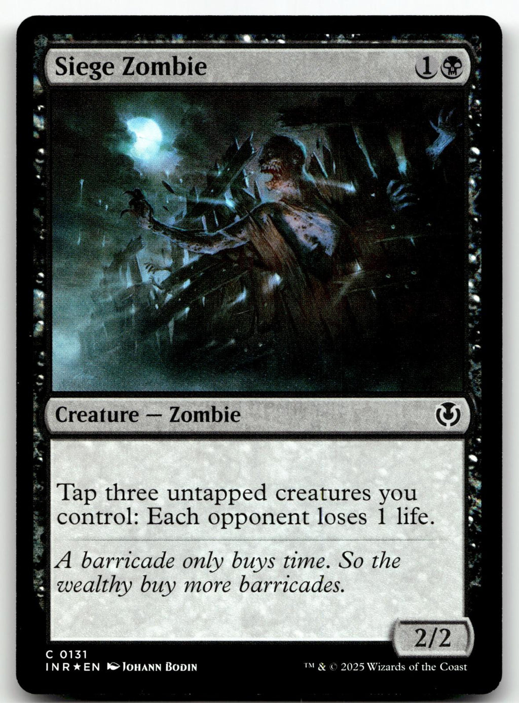 Siege Zombie 131 Common Innistrad Remastered Magic: The Gathering Foil Near Mint