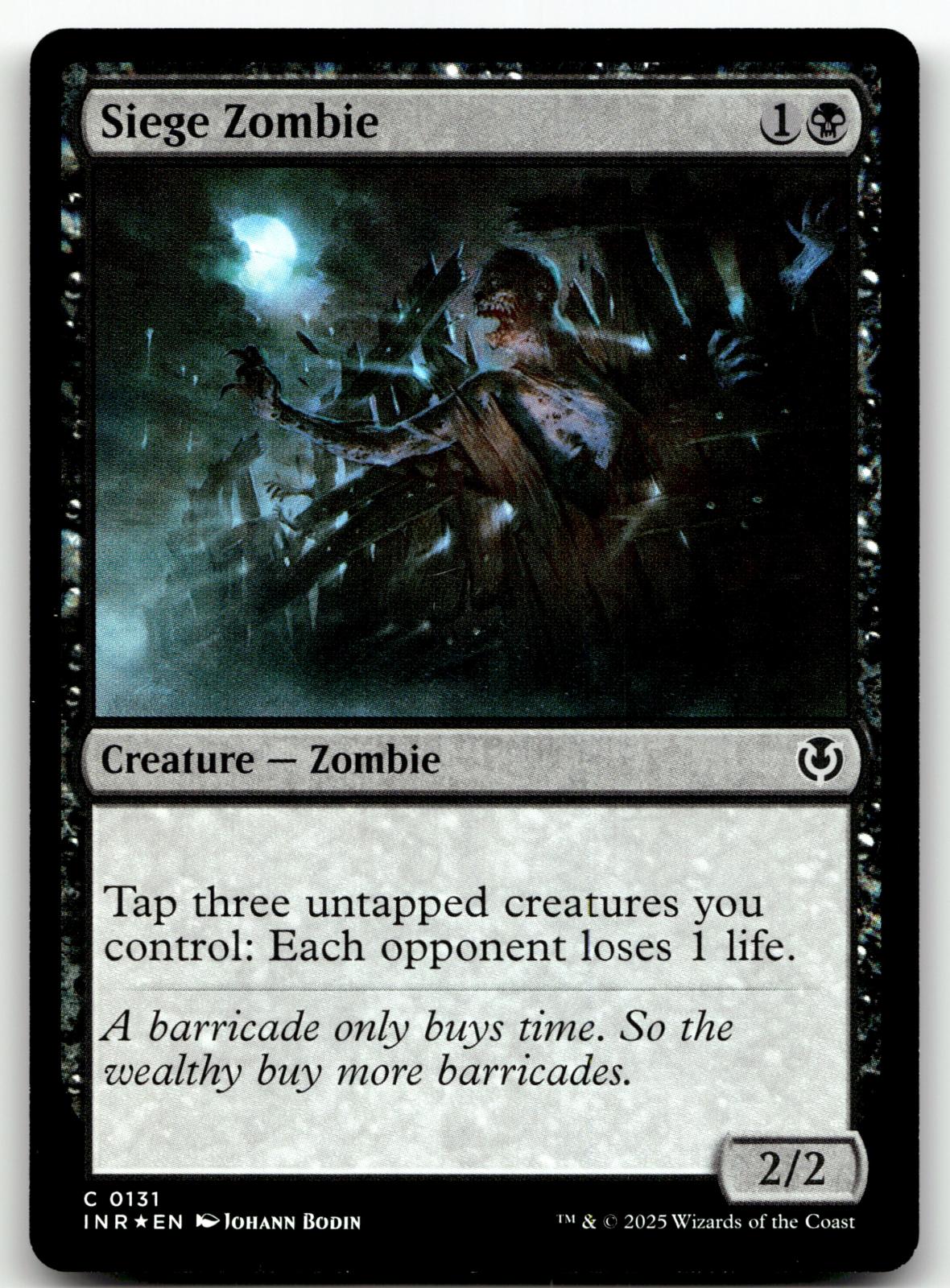 Siege Zombie 131 Common Innistrad Remastered Magic: The Gathering Foil Near Mint