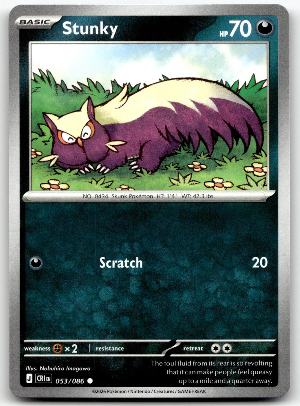 Stunky 053/086 Common Chaos Rising Pokemon Near Mint