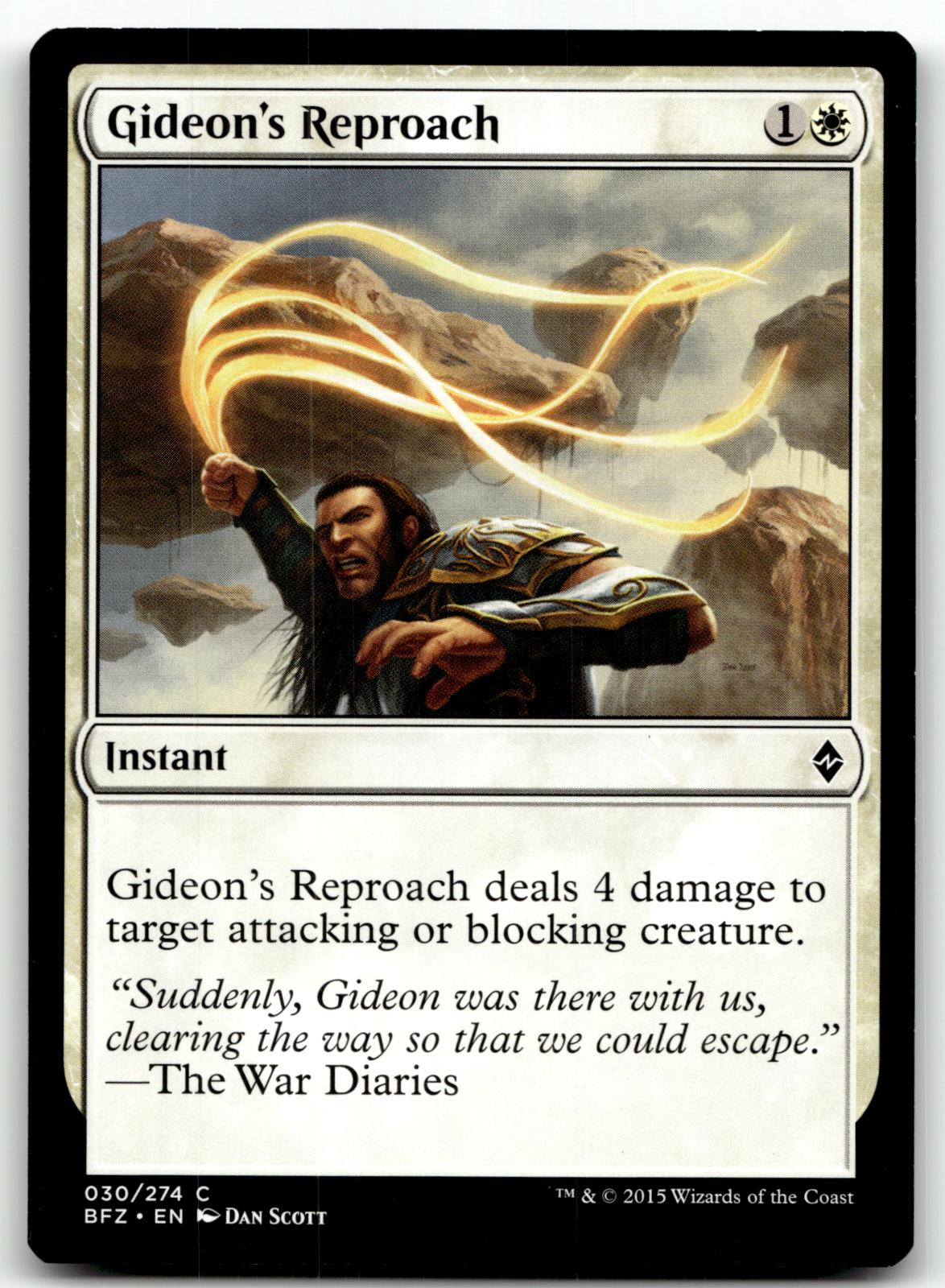 Gideon's Reproach 30 Common Battle for Zendikar Magic: The Gathering Near Mint