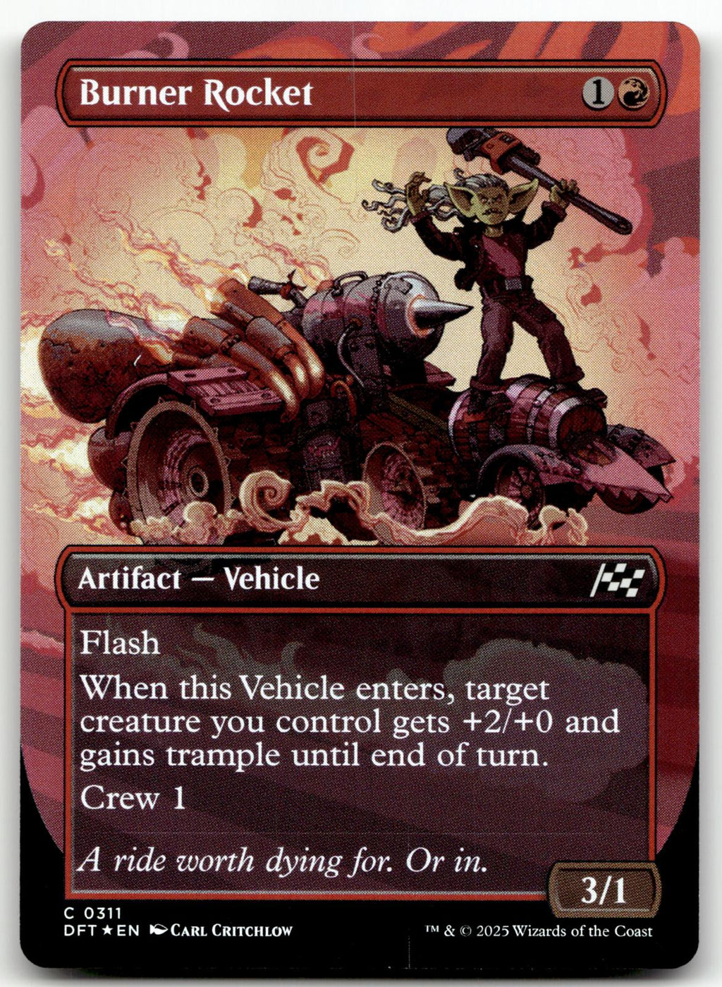 Burner Rocket (Borderless) 311 Common Aetherdrift Magic: The Gathering Foil NM