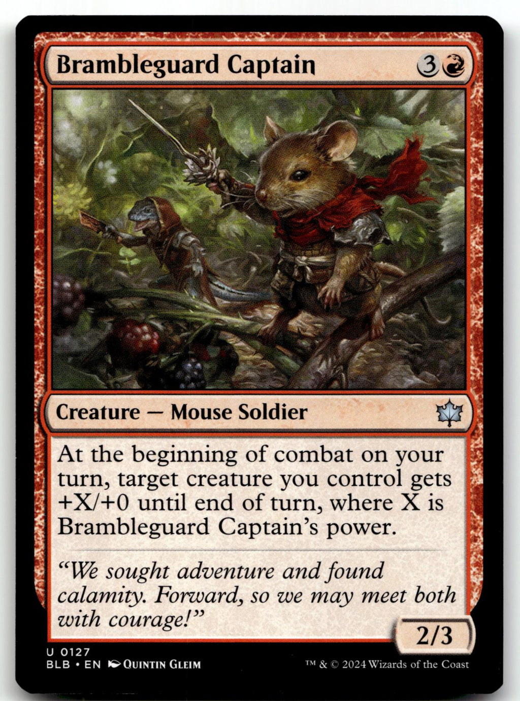 Brambleguard Captain 127 Uncommon Bloomburrow Magic: The Gathering Near Mint