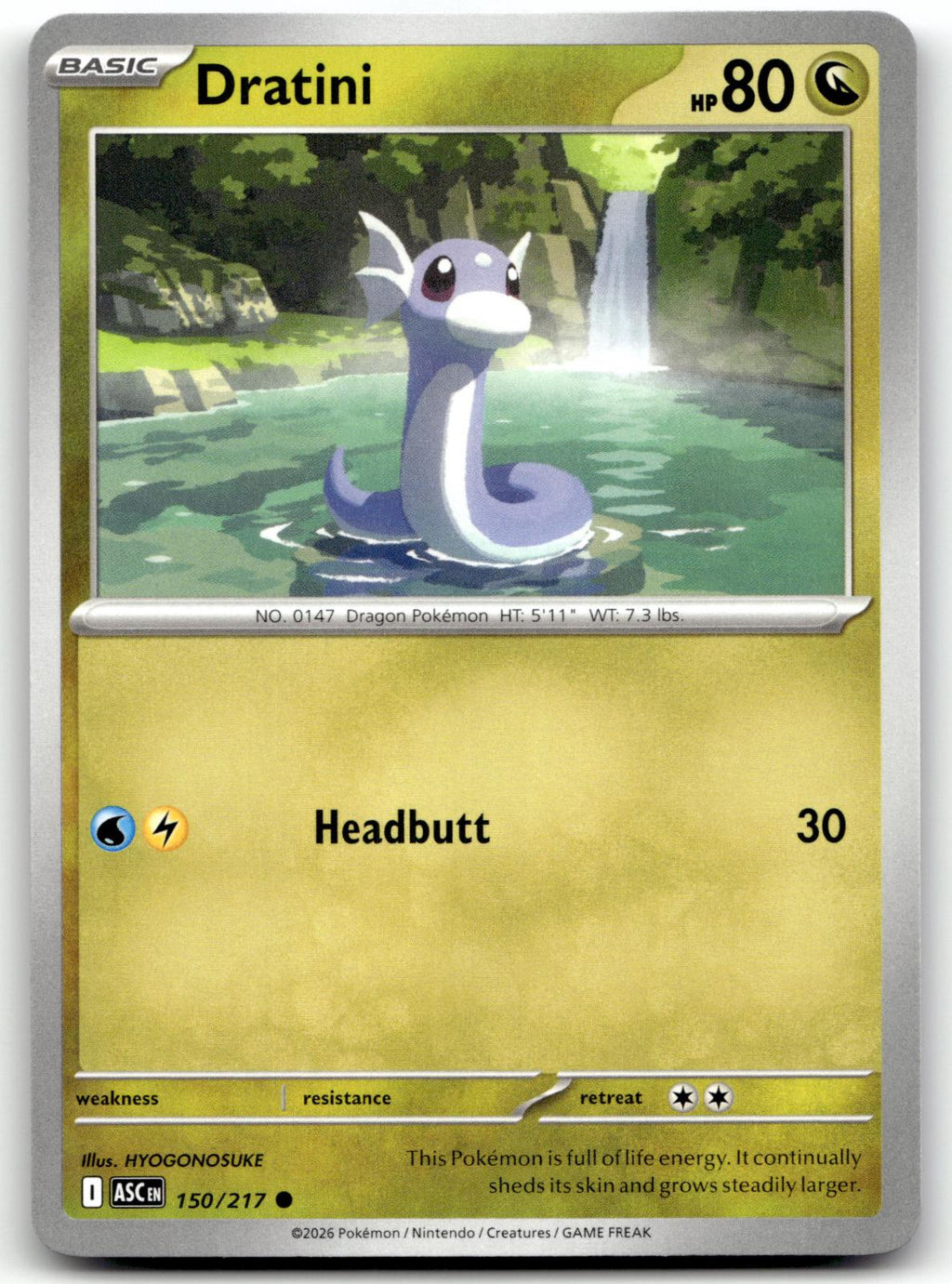Dratini 150/217 Common Ascended Heroes Pokemon Near Mint