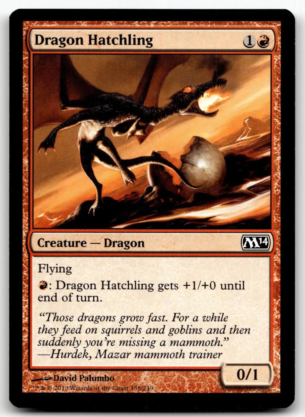 Dragon Hatchling 138 Common Magic 2014 (M14) Magic: The Gathering Near Mint