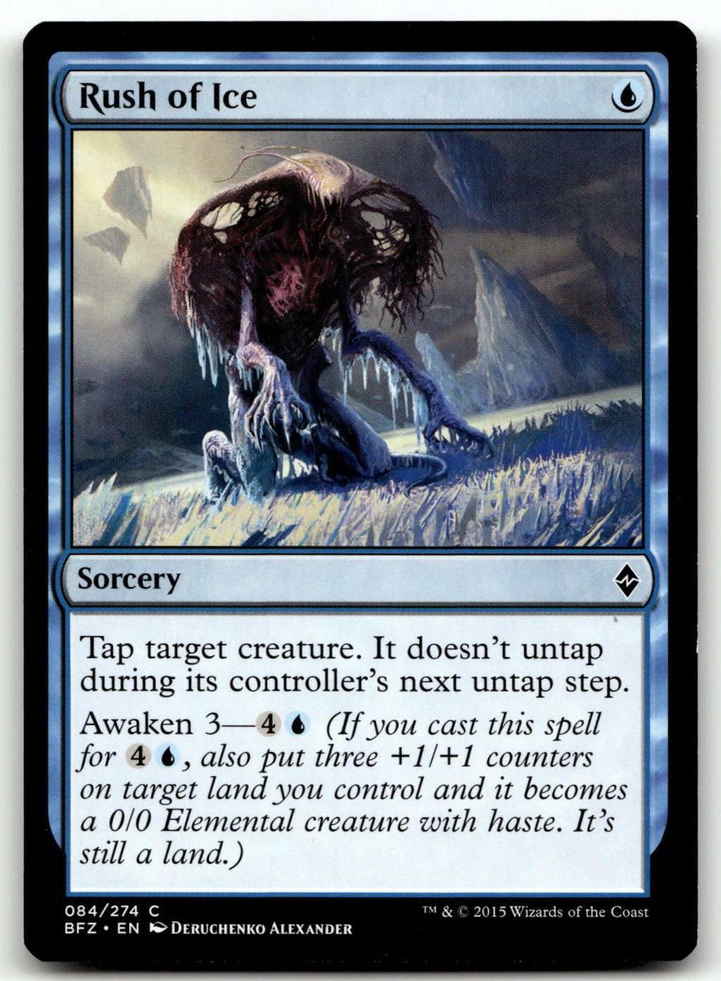 Rush of Ice 84 Common Battle for Zendikar Magic: The Gathering Near Mint