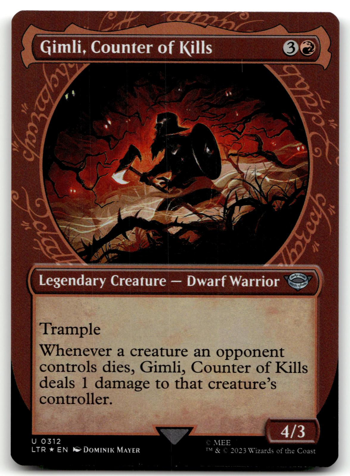 Gimli, Counter of Kills (Showcase) 312 Universes Beyond: The Lord of the Rings: Tales of Middle-earth Magic: The Gathering Foil NM