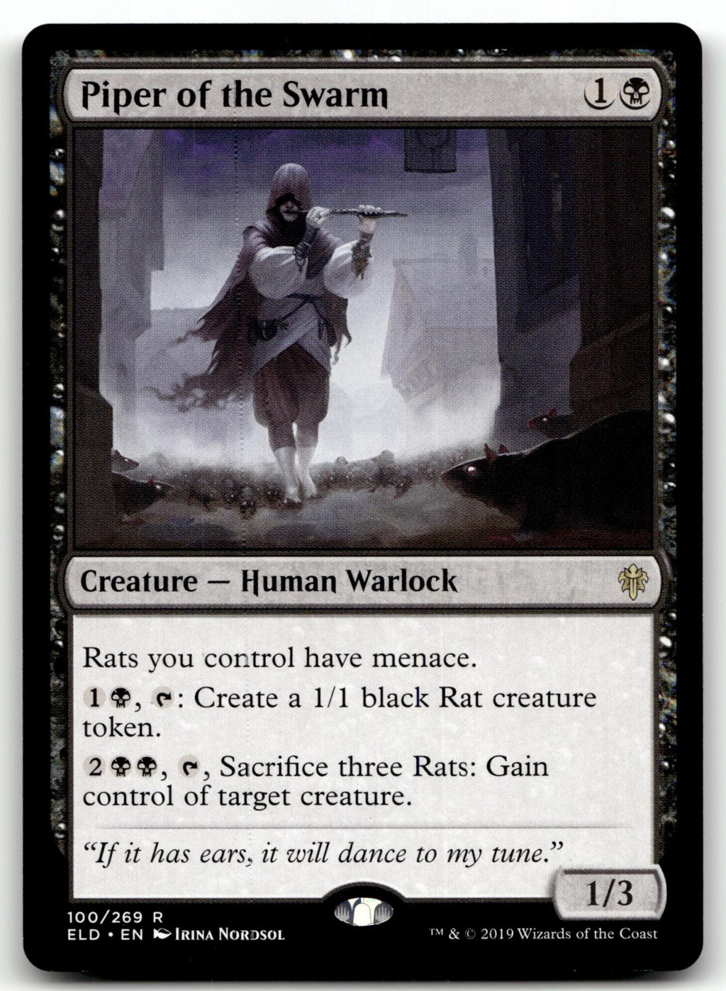 Piper of the Swarm 100 Rare Throne of Eldraine Magic: The Gathering Near Mint
