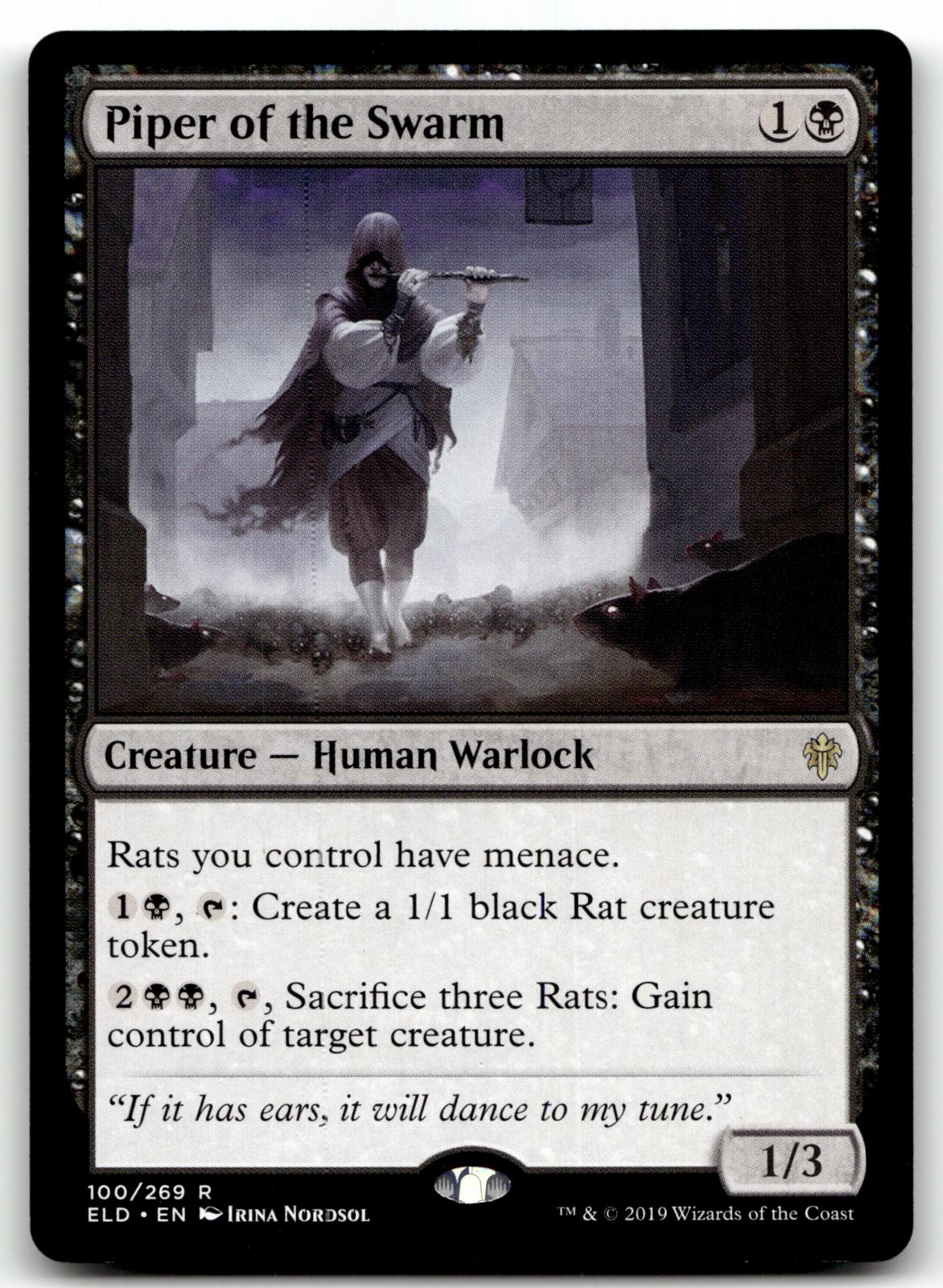 Piper of the Swarm 100 Rare Throne of Eldraine Magic: The Gathering Near Mint