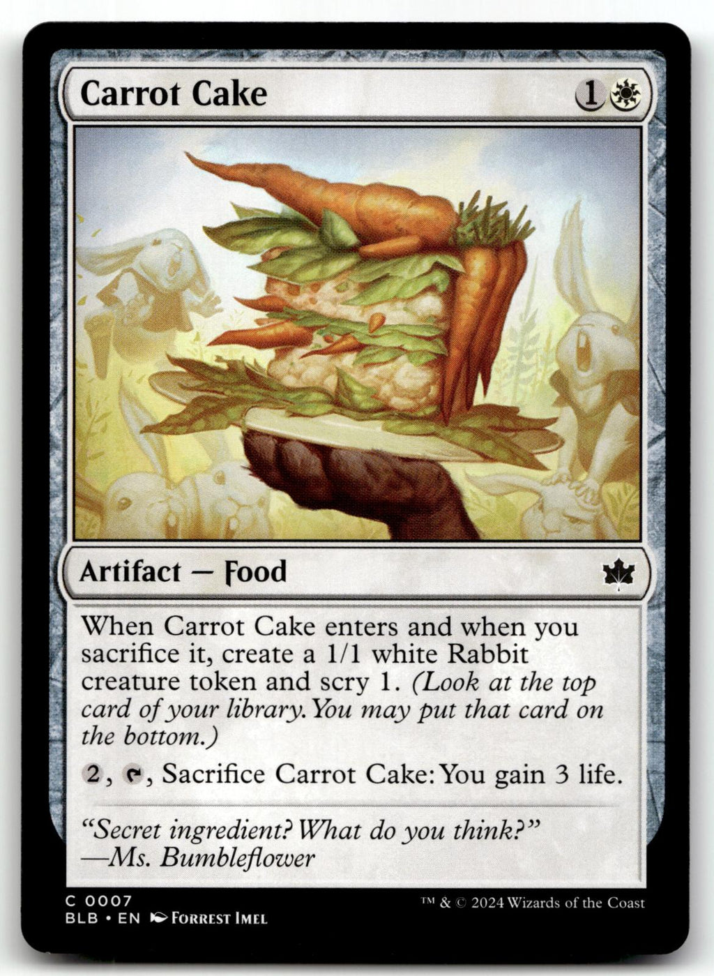 Carrot Cake 7 Common Bloomburrow Magic: The Gathering Near Mint