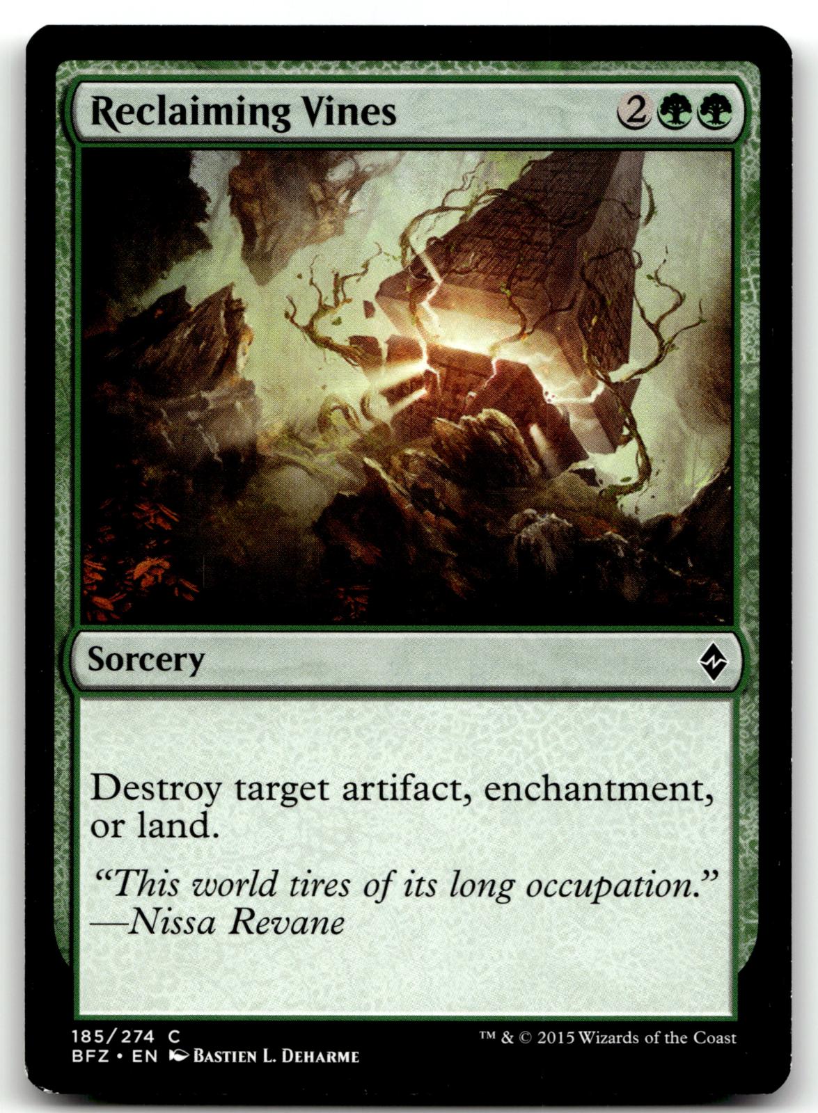 Reclaiming Vines 185 Common Battle for Zendikar Magic: The Gathering Near Mint