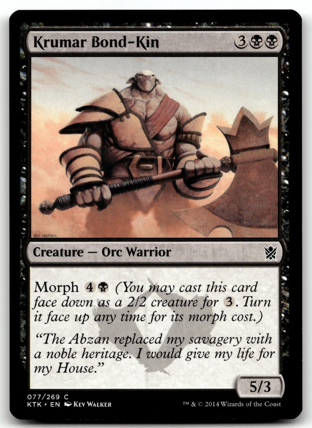 Krumar Bond-Kin 77 Common Khans of Tarkir Magic: The Gathering Near Mint