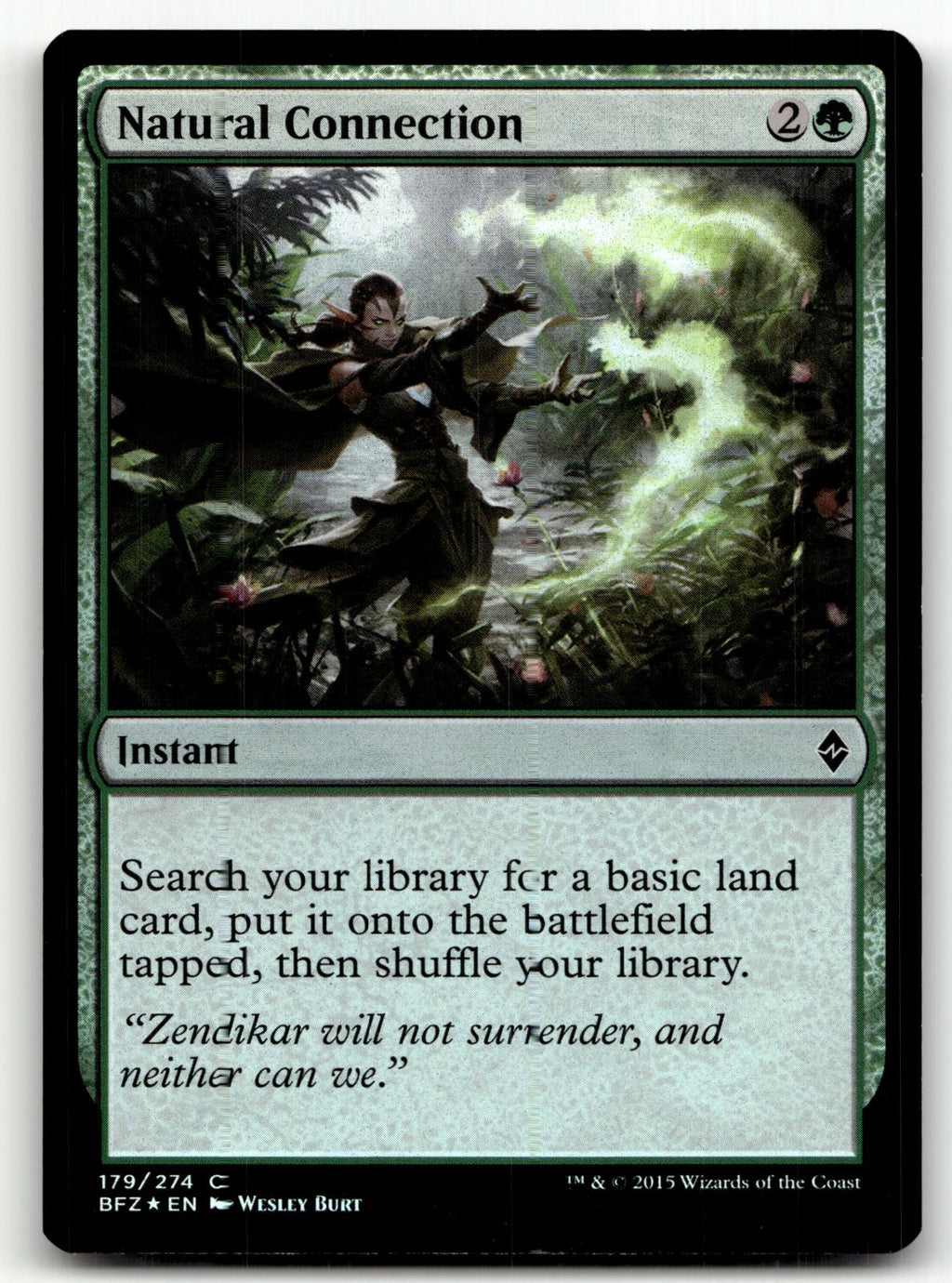 Natural Connection 179 Common Battle for Zendikar Magic: The Gathering Foil NM