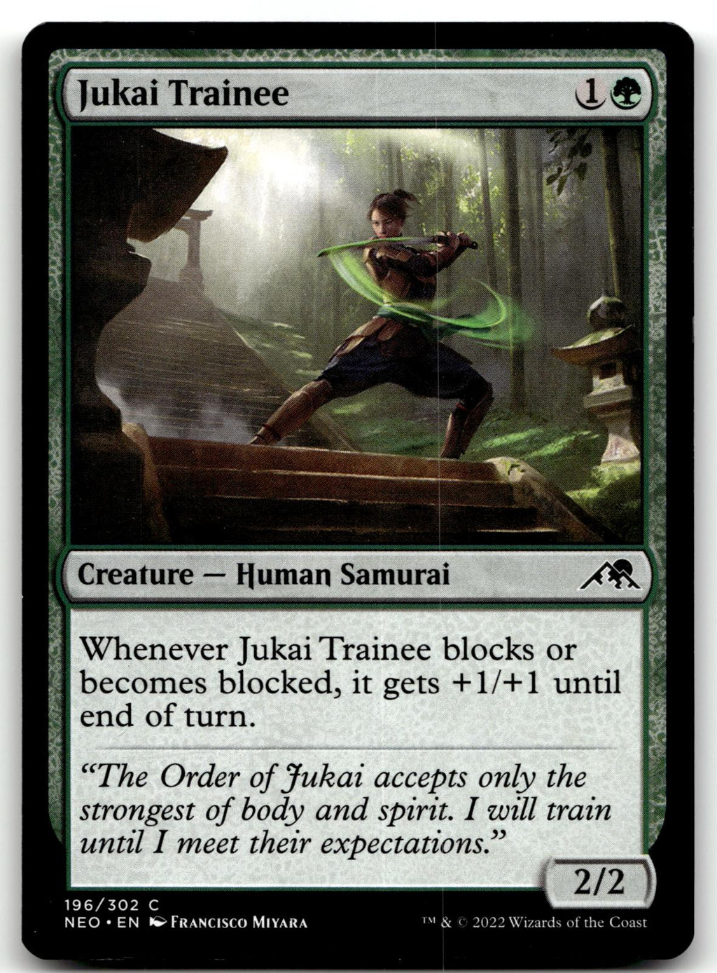 Jukai Trainee 196 Common Kamigawa: Neon Dynasty Magic: The Gathering Near Mint