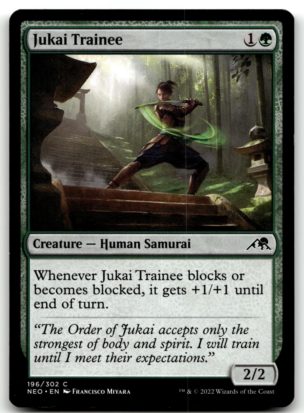 Jukai Trainee 196 Common Kamigawa: Neon Dynasty Magic: The Gathering Near Mint