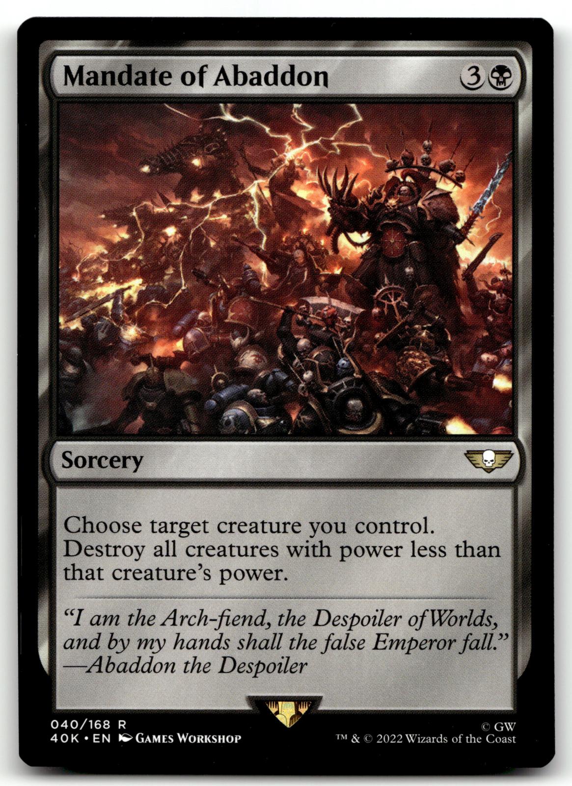 Mandate of Abaddon 40 Universes Beyond: Warhammer 40,000 Magic: The Gathering NM