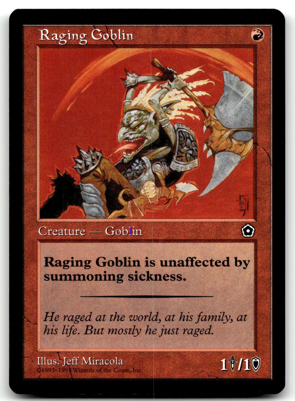 Raging Goblin Common Portal Second Age Magic: The Gathering Near Mint