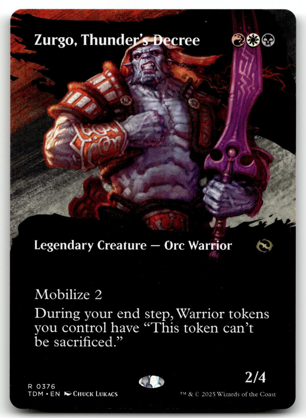 Zurgo, Thunder's Decree (Borderless) 376 Tarkir: Dragonstorm Magic: 