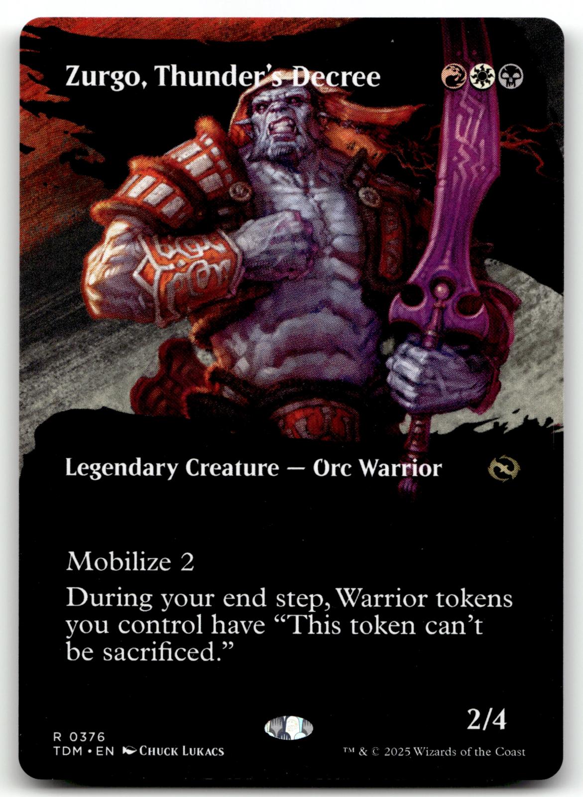 Zurgo, Thunder's Decree (Borderless) 376 Tarkir: Dragonstorm Magic: 