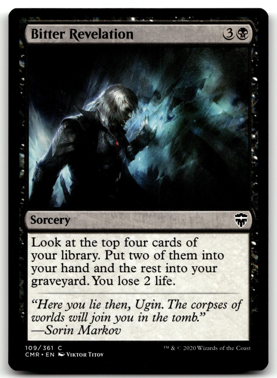 Bitter Revelation 109 Common Commander Legends Magic: The Gathering Near Mint