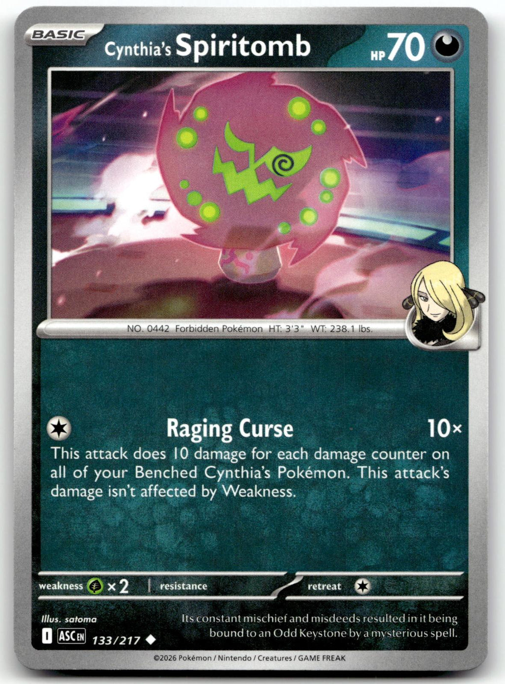 Cynthia's Spiritomb 133/217 Uncommon Ascended Heroes Pokemon Near Mint