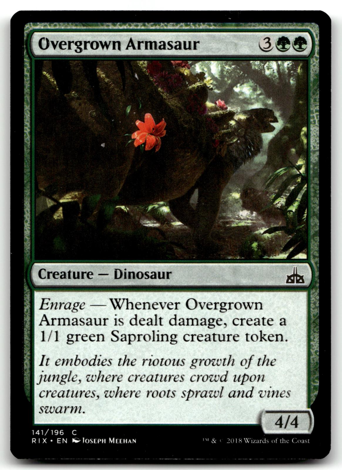 Overgrown Armasaur 141 Common Rivals of Ixalan Magic: The Gathering Near Mint